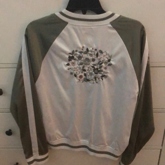 Flower Embroidery Bomber Jacket - Picture 2 of 2